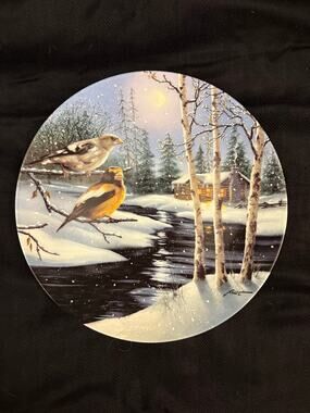 WL George Wings of Winter Collector Plate Birds DL Rusty Rust Country Farmhouse